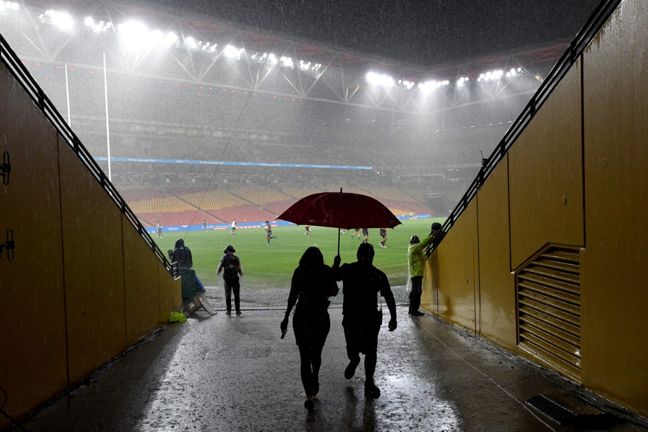 The NRL's Magic Round at Suncorp Stadium may be affected by the predicted deluge next week. (AAP Image/Darren England) 