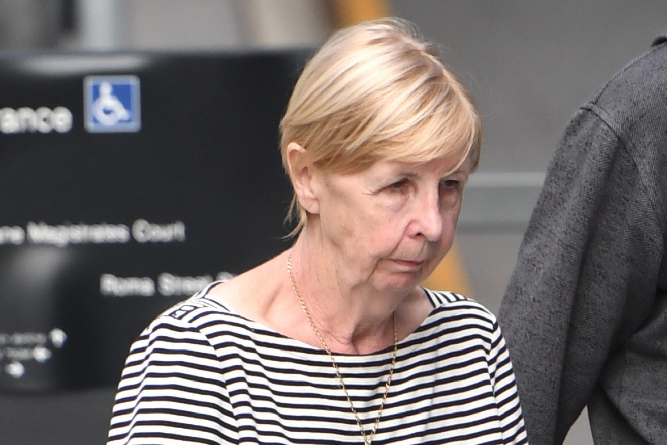 Sandra Balfour arrives at the Brisbane District Court in Brisbane, Wednesday, May 4, 2022.  Sandra Balfour, who is an accountant is being sentenced on a fraud charge.  (AAP Image/Darren England) NO ARCHIVING