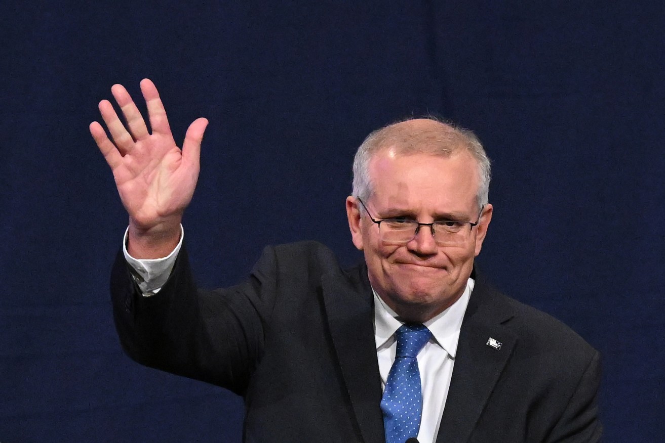 Outgoing Prime Minister Scott Morrison concedes defeat in the 2022 Federal Election. (AAP Image/Dean Lewins)
