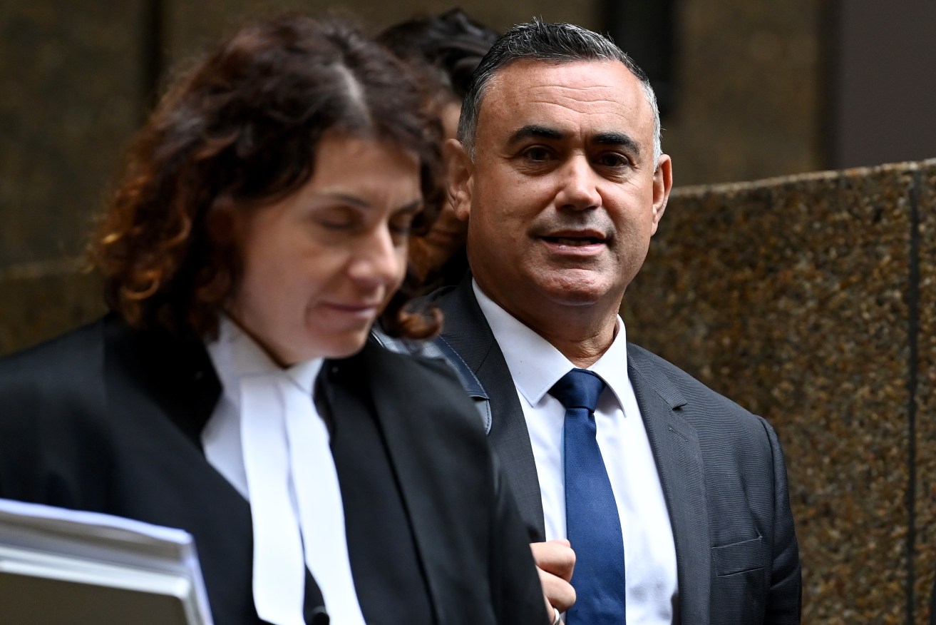 Former NSW deputy premier John Barilaro (right) has withdrawn from a lucrative New York trade post after scrutiny by a parliamentary inquiry. (AAP Image/Bianca De Marchi)