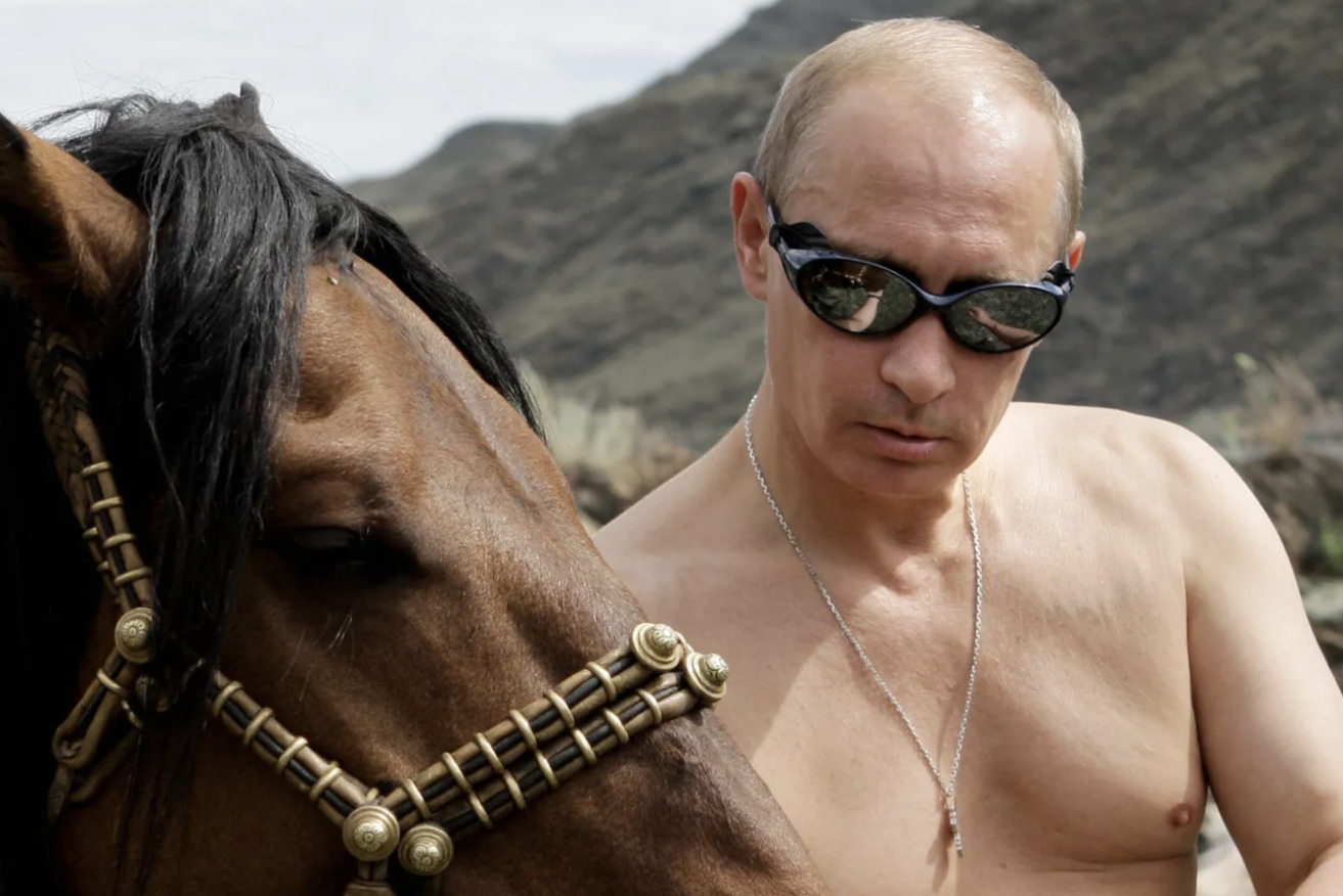 World leaders have made fun of Russian President Vladimir Putin, mocking his penchant for bare-chested horse riding. (AAP photo).