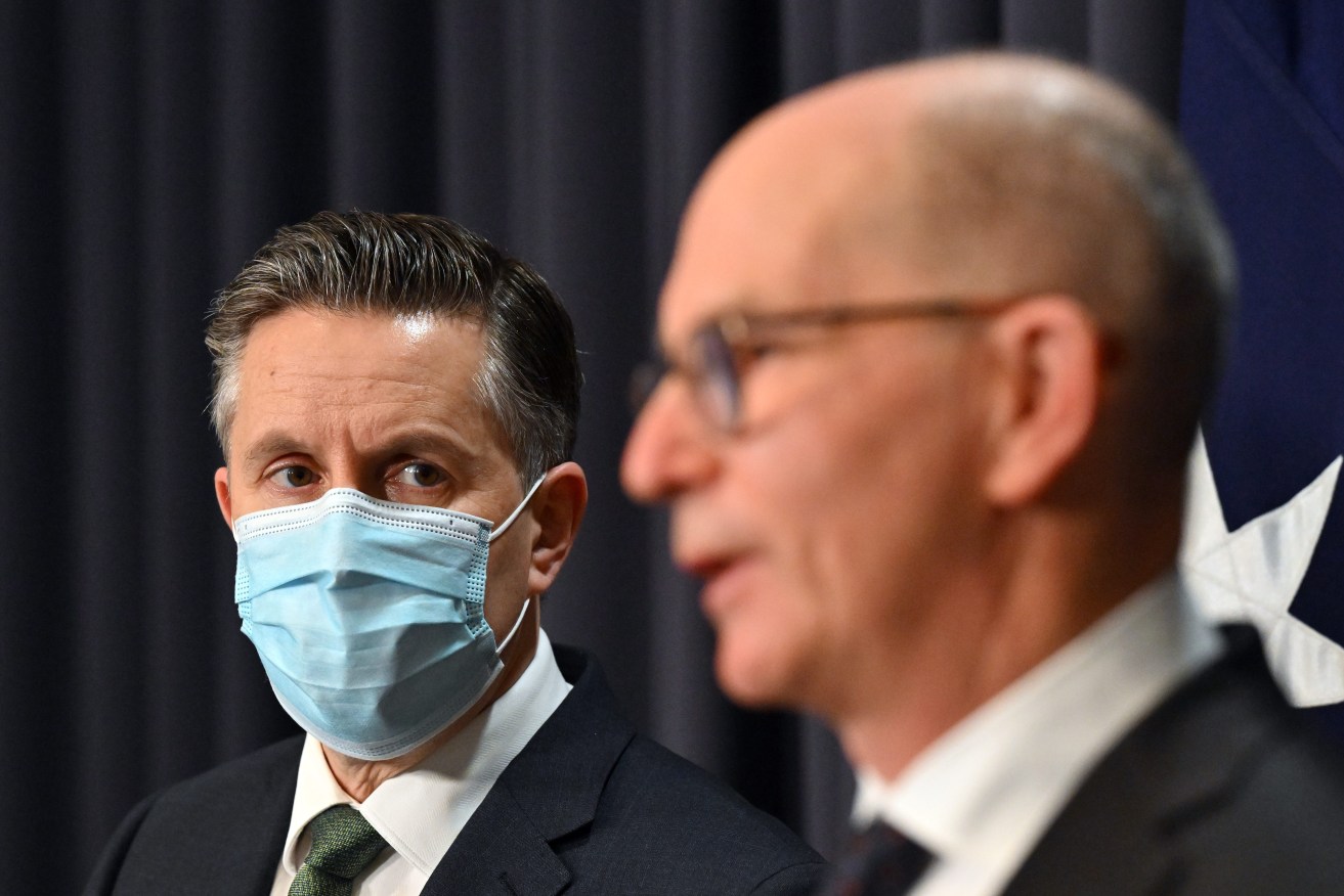 Minister for Health Mark Butler and Chief Medical Officer Paul Kelly will be closely watching when latest virus figures are revealed.. (AAP Image/Mick Tsikas) 