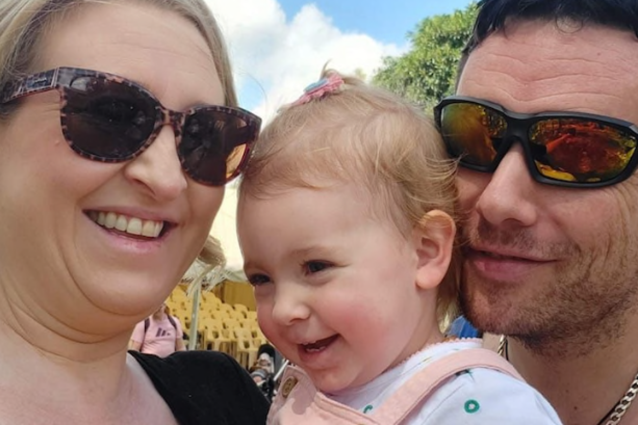 Krystal and Steven Edwards say they are trying to be strong as they mourn their toddler daughter Ruby while preparing , for the birth of their son in two days.(Supplied)