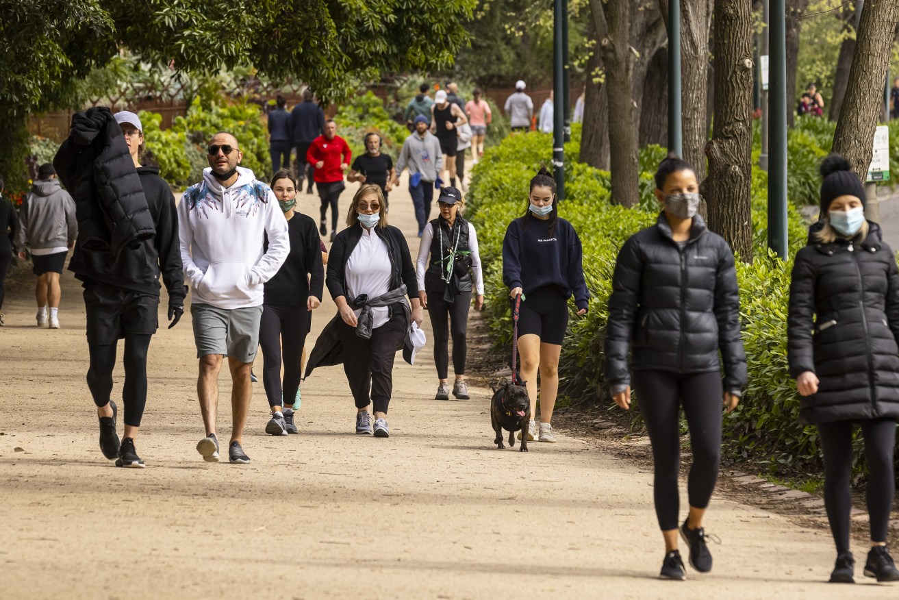 Experts say walking 10,000 steps per day hits the "sweet spot" for improving your everyday health as well as long-term wellbeing.. (AAP Image/Daniel Pockett) 