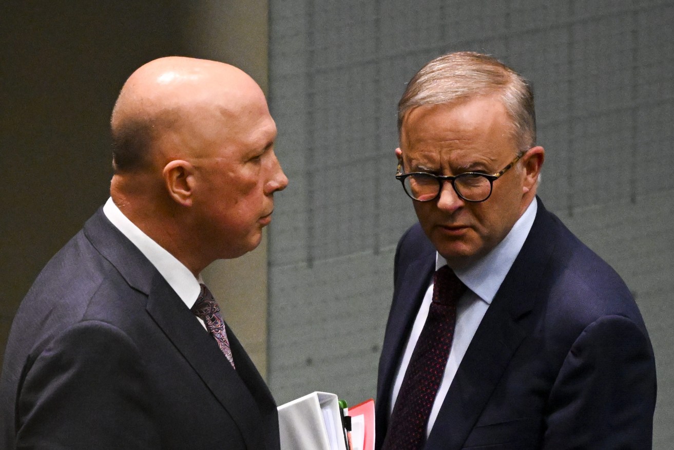 Prime Minister Anthony Albanese (right) and Opposition Leader Peter Dutton. (AAP Image/Lukas Coch) 