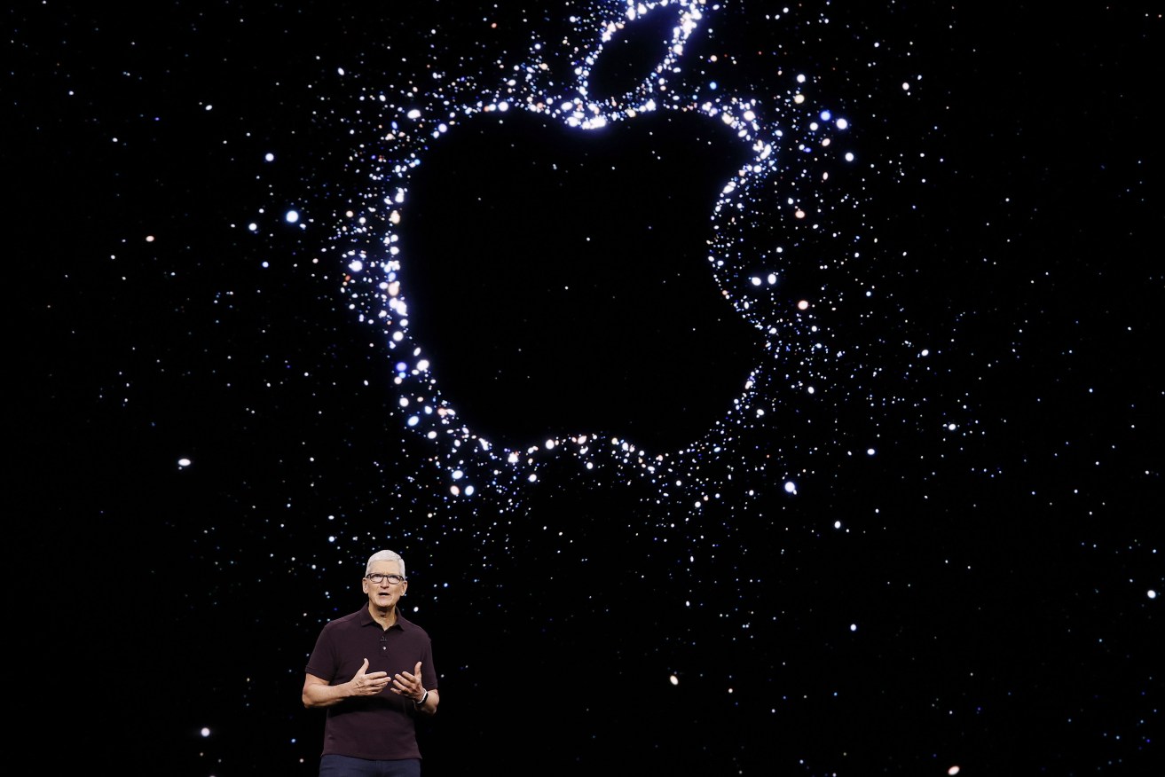 Apple CEO Tim Cook speaks in the Steve Jobs Theatre during an Apple Special Event on the campus of Apple Park in Cupertino, California.  EPA/JOHN G. MABANGLO