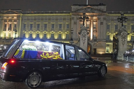 Home at last: Heavens open up to greet Her Majesty as her great journey nears an end