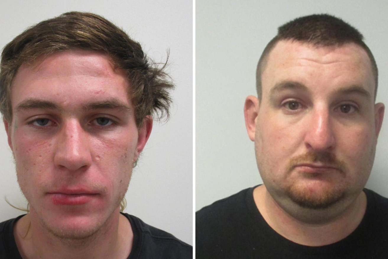 A supplied photo of Thomas Myler (L) and Kyle Martin who are wanted in relation to the stabbing death in southern Brisbane. AAP Image/Supplied by QLD Police) 