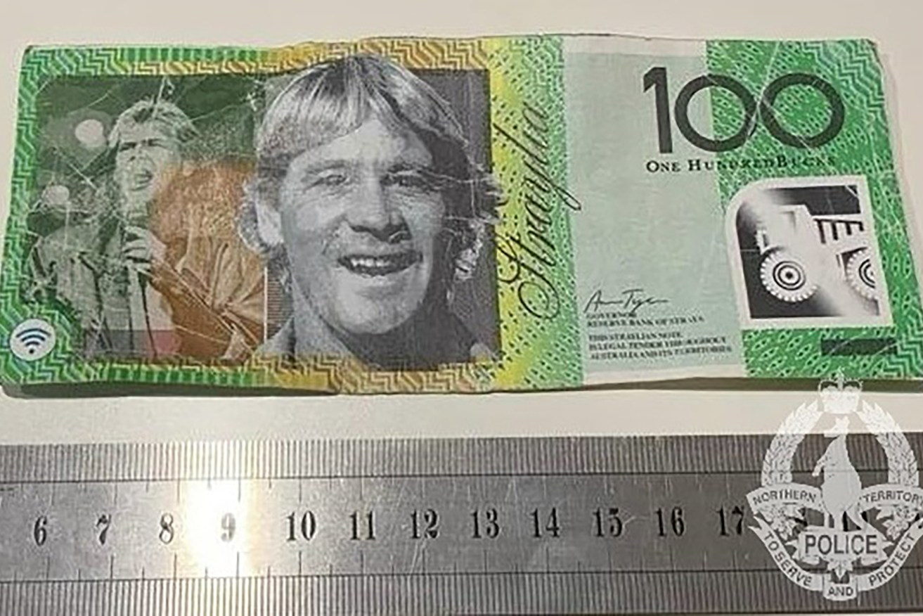 A supplied undated image obtained Wednesday shows stolen fake Australian $100 bills being sought by Northern territory Police. Northern Territory Police are urging business owners to be aware of fake bills that were stolen earlier this week. (AAP Image/Supplied by Northern Territory Police) 