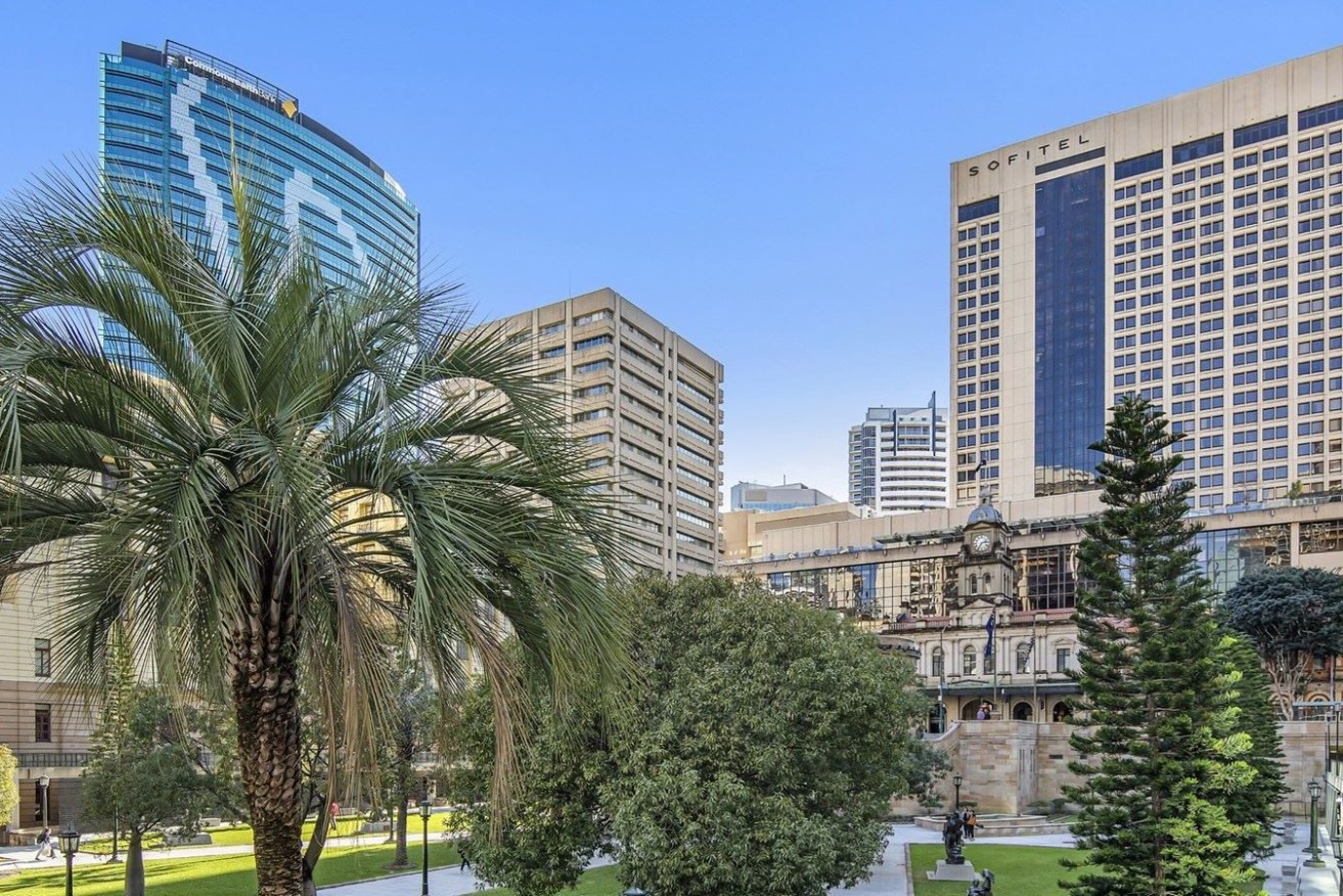 The Sofitel Hotel (at right) is up for sale. (Image: CBRE)