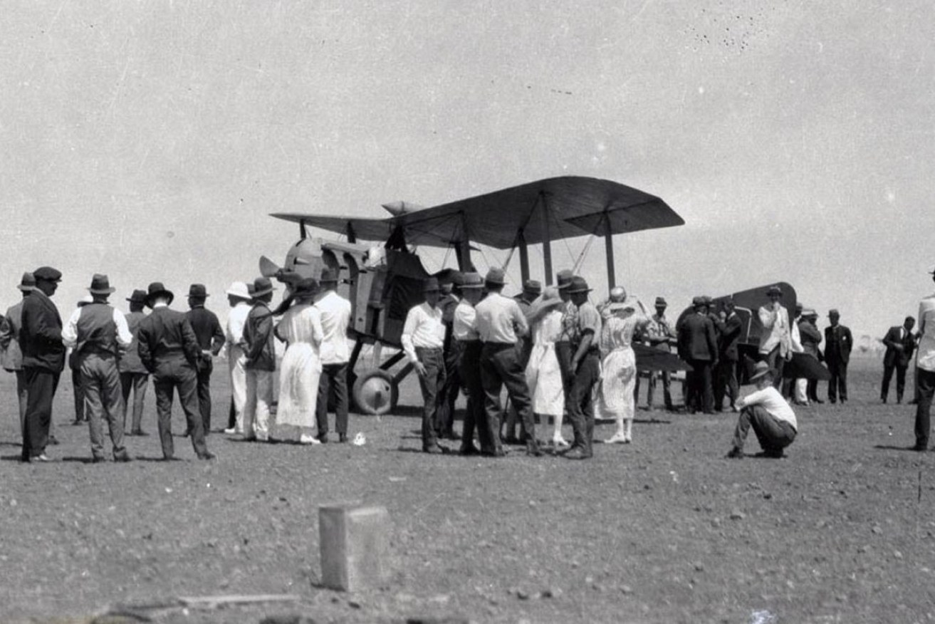 A Qantas FK8 aircraft, the first mail and passenger Flight at Longreach in November 1922. (AAP Image/Qantas) 