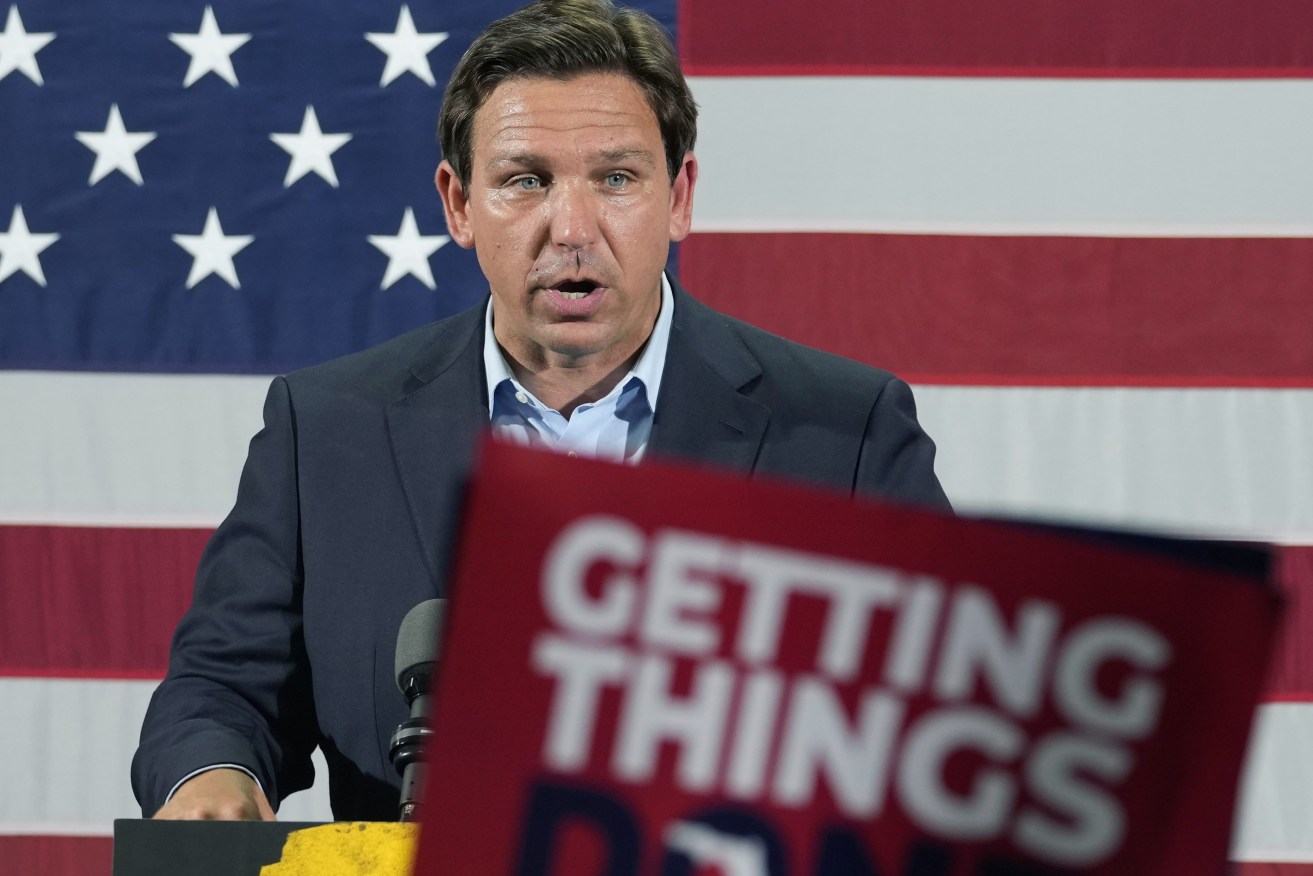Republican Florida Gov. Ron DeSantis speaks during a campaign rally ahead of the election.(AP Photo/Lynne Sladky)
