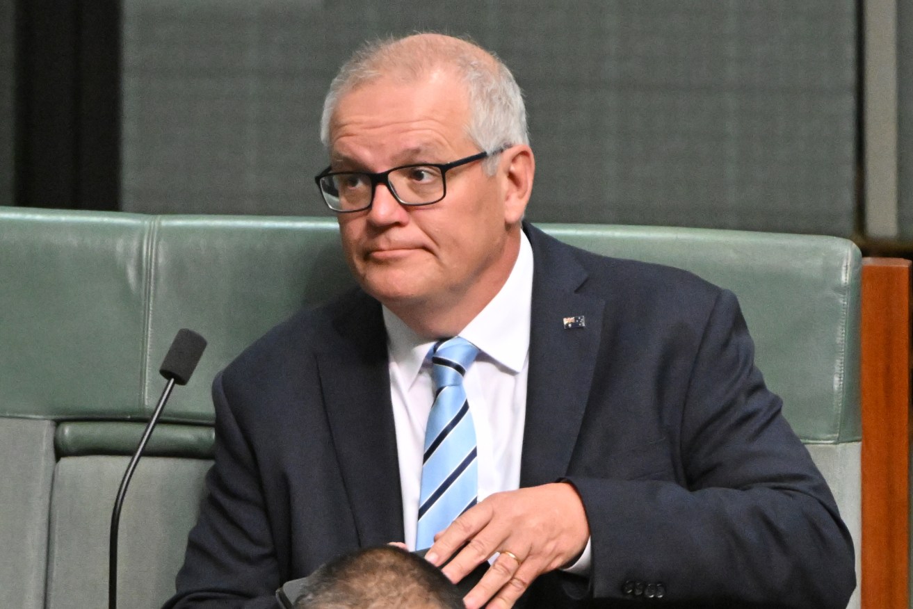 Former prime minister Scott Morrison during a censure motion against him. (AAP Image/Mick Tsikas) 