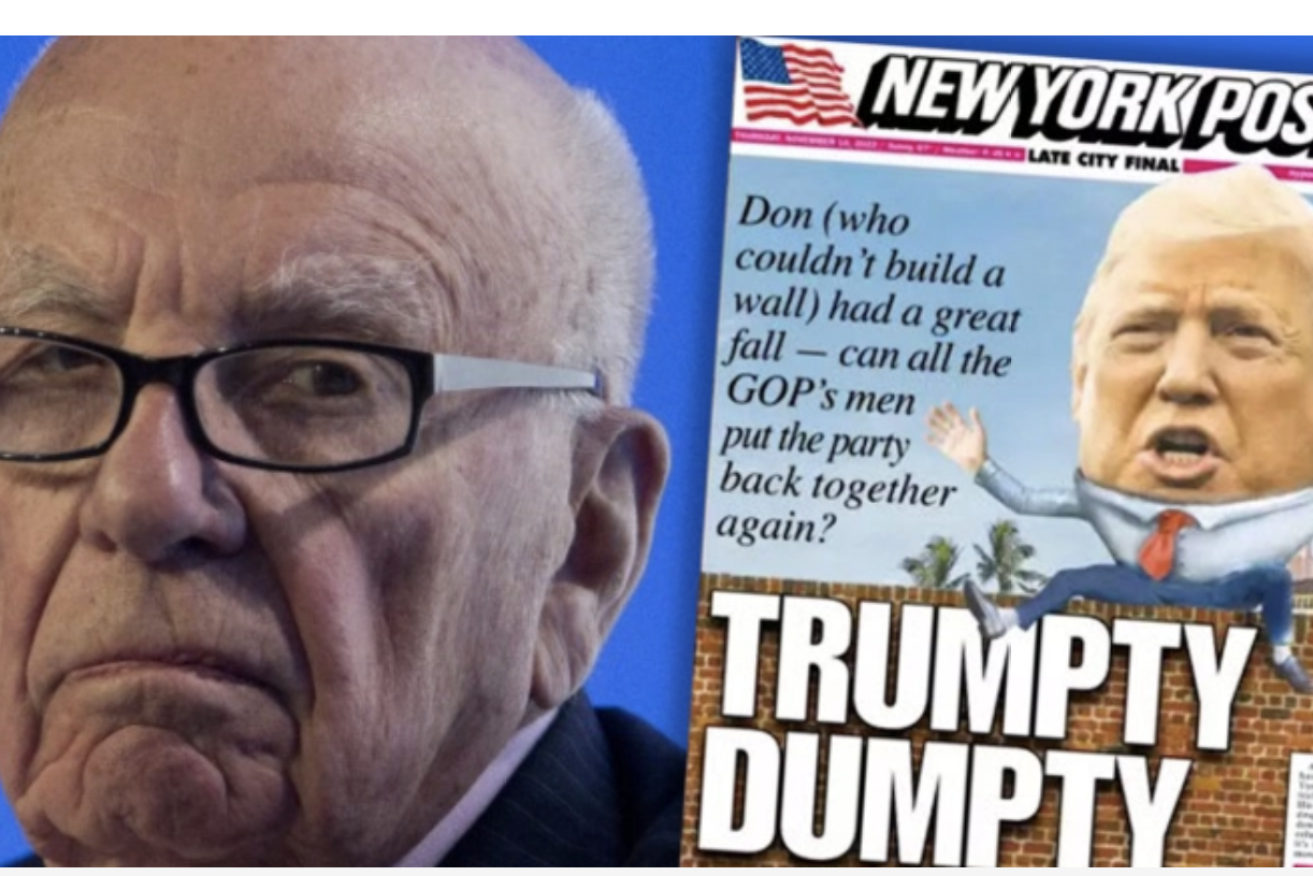 This was Rupert Murdoch's response to the performance of his one-time Presidential favourite, Donald Trump, after the Republicans' limps mid-term election showing. Image: AAP/New York Post.