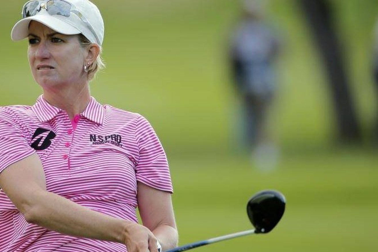 Queensland golf icons Karrie Webb (pictured) and Cameron Smith had an impromptu match together near their Florida homes - with a bottle of Grange on the line. (AAP image)