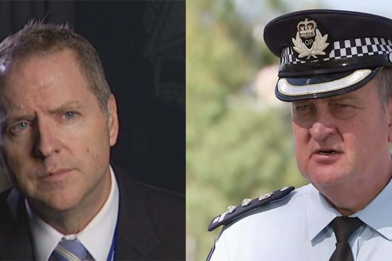 Widely respected and applauded policeman Jon Rouse (left) is being forced to leave the Queensland Police Service, while his senior colleague,  Chief Superintendent Ray Rohweder (right) appears to have escaped sanction for his offensive and untimely comments.