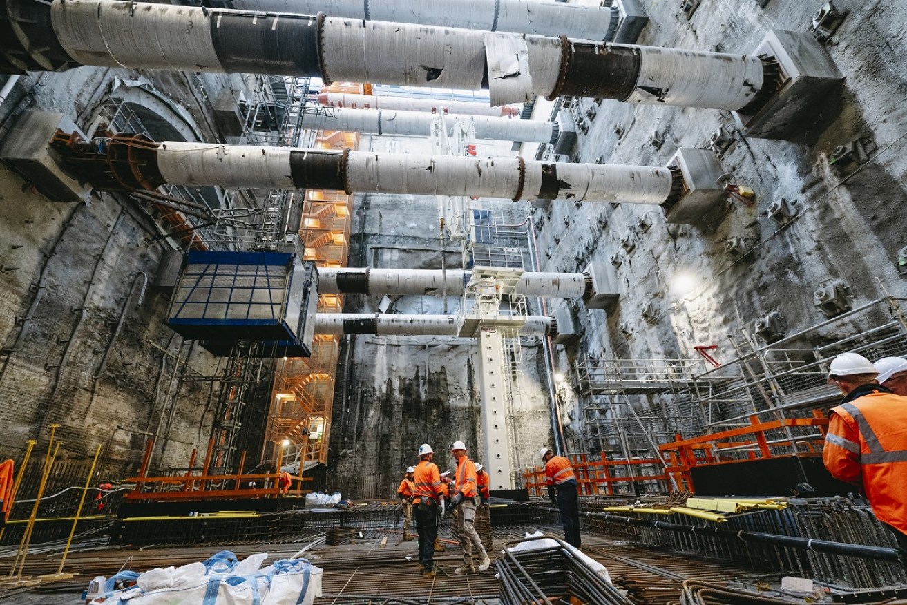 The massive cavern that will house Cross River Rail's new underground station at Albert St. (Supplied image)