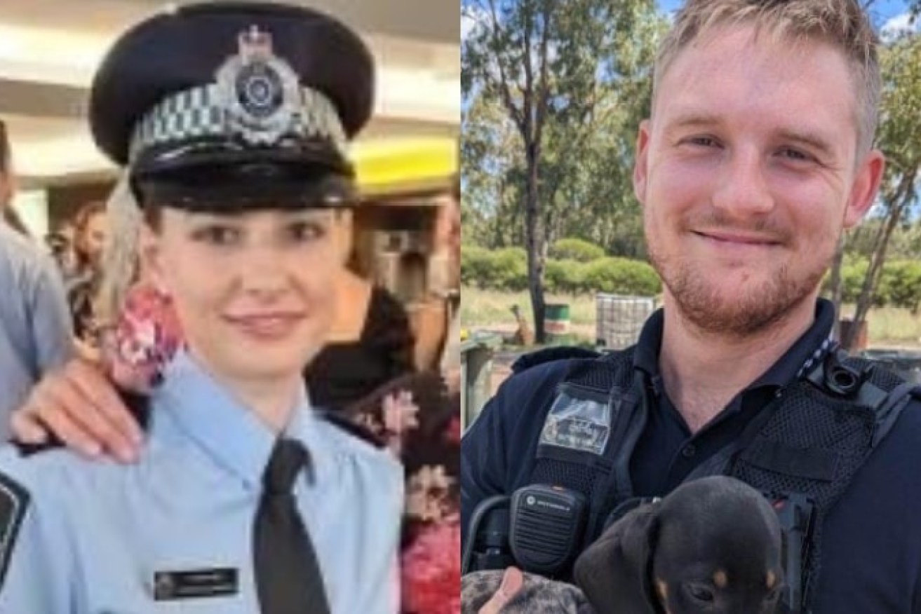Fallen officers Rachel McCrow and Matthew Arnold. (Images courtesy Queensland Police Service).