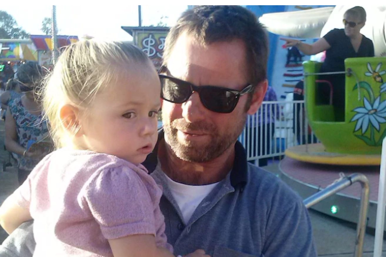 A supplied picture of Todd Mooney and his daughter Kirra, who both died in a shed fire at Biggenden, near Bundaberg.