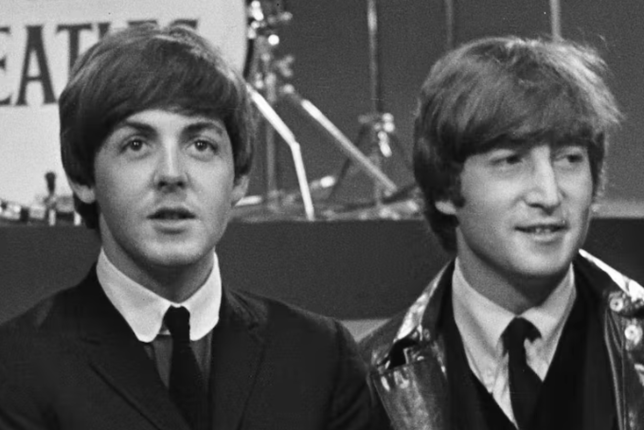 Beatles Paul McCartney (left) and John Lennon, whose music made it from vinyl to thin air, and all the way back again. (image: Theconversation)