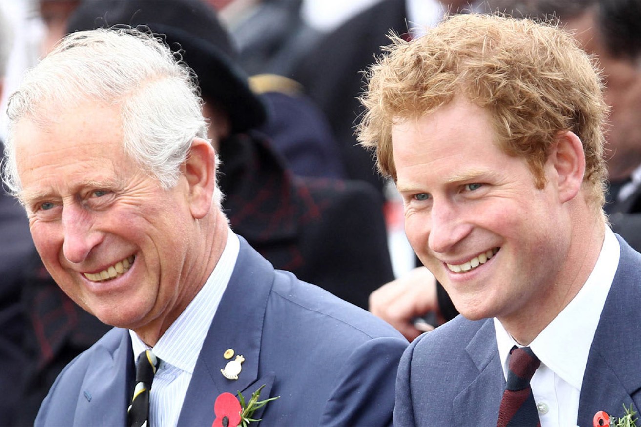 Prince Harry (right) has left his father facing a crisis in the first months of his reign. (AP Photo)