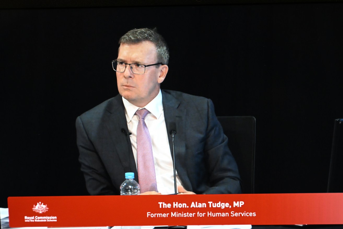 Former Liberal minister Alan Tudge continued giving evidence to the Royal Commission into the Robodebt Scheme. (AAP Image/Darren England) 