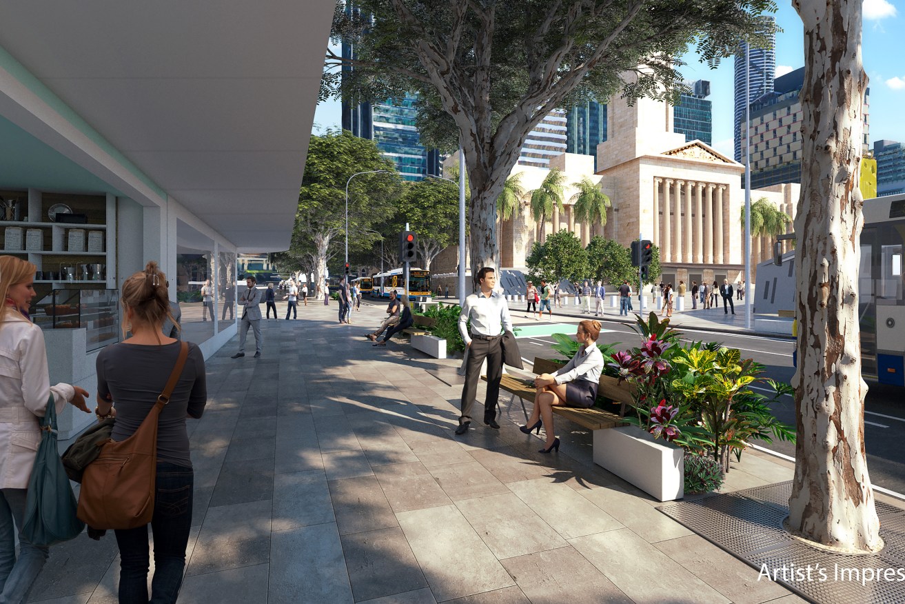 An artists impression of the refurbished Adelaide Street. (Image: BCC)