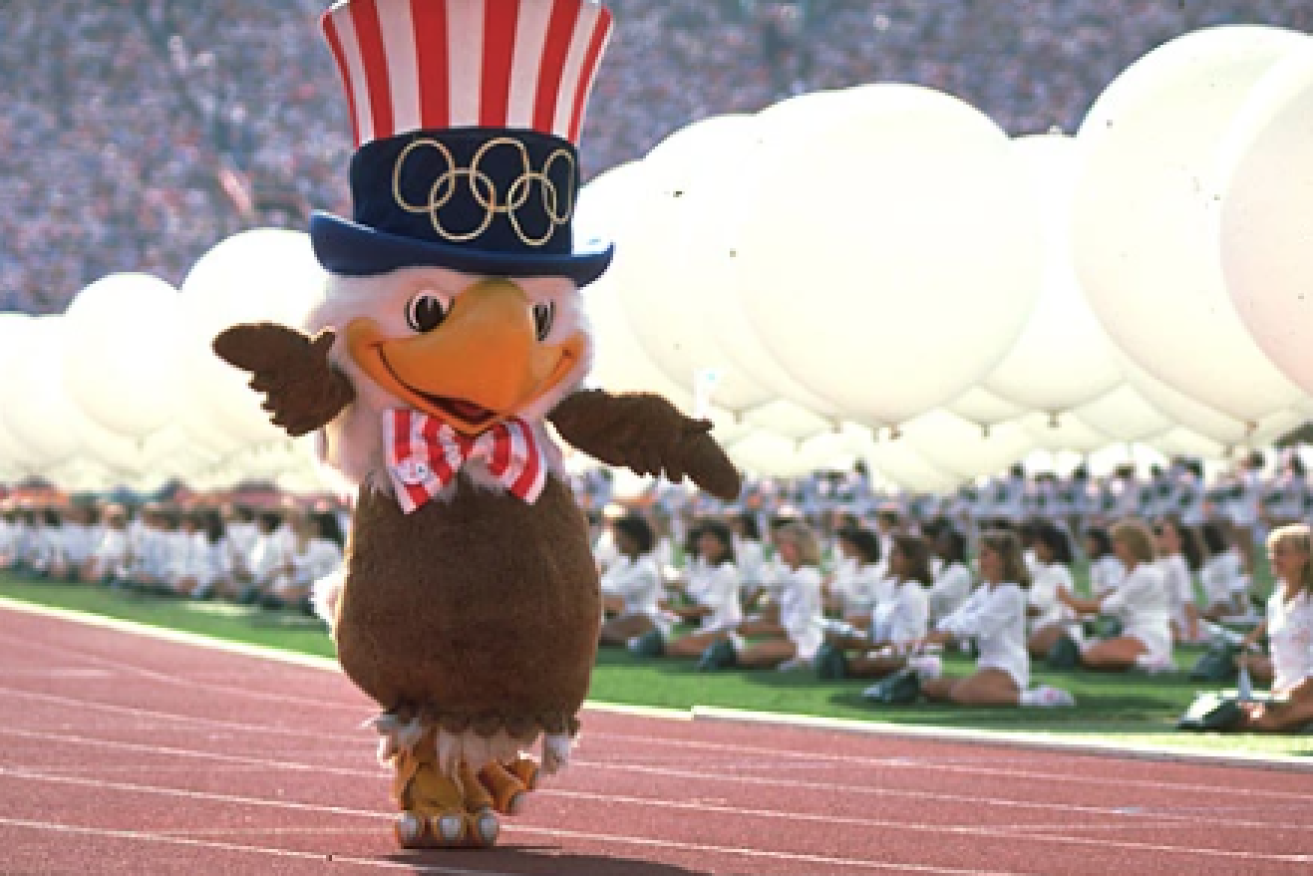 Sam the Bald Eagle was America's masco for the 1984 Olympics (File photo)