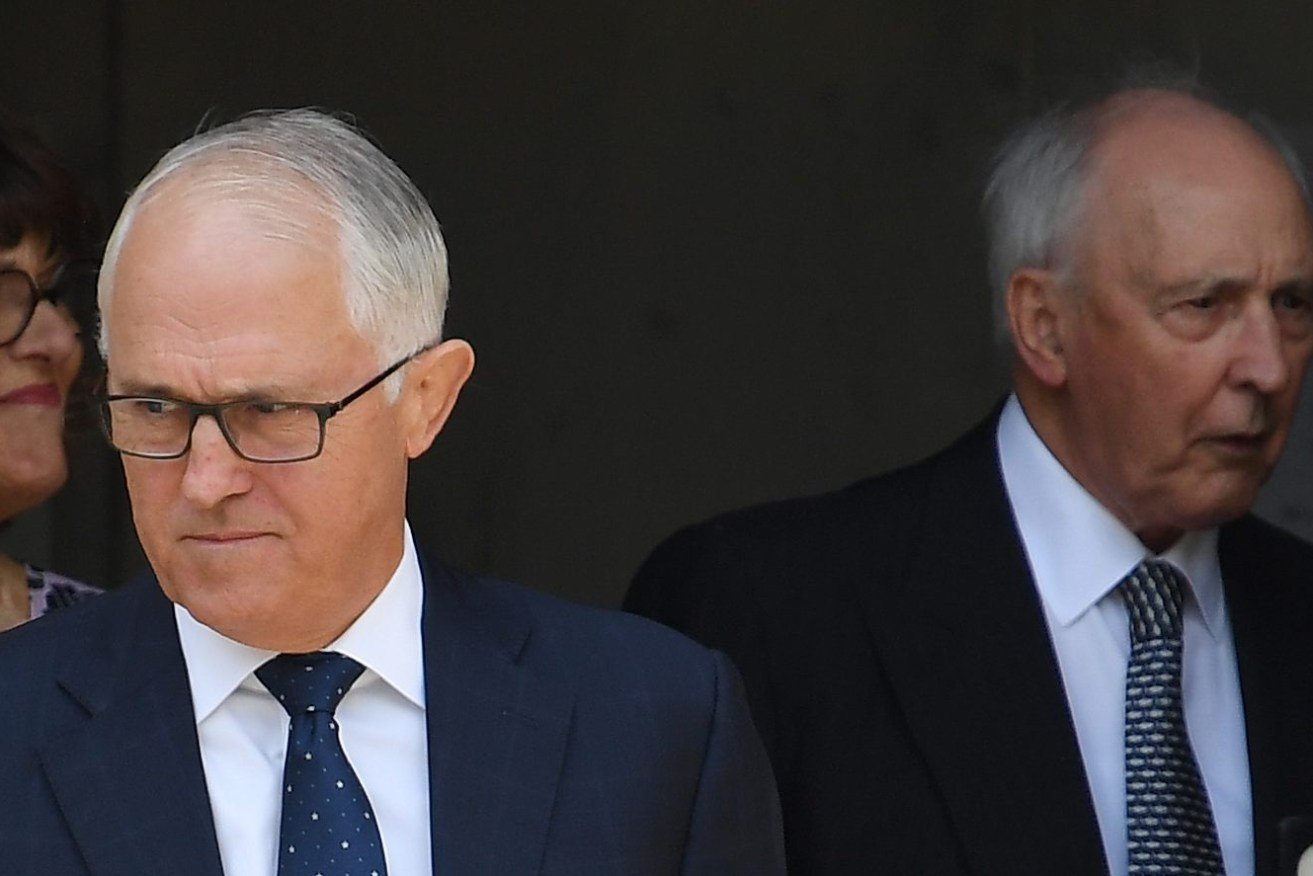 Former Prime Ministers Malcolm Turnbull (left) and Paul Keating have both come out strongly against Australia's massive new $368 billion AUKUS submarine contract. (AAP Image/Dean Lewins) 