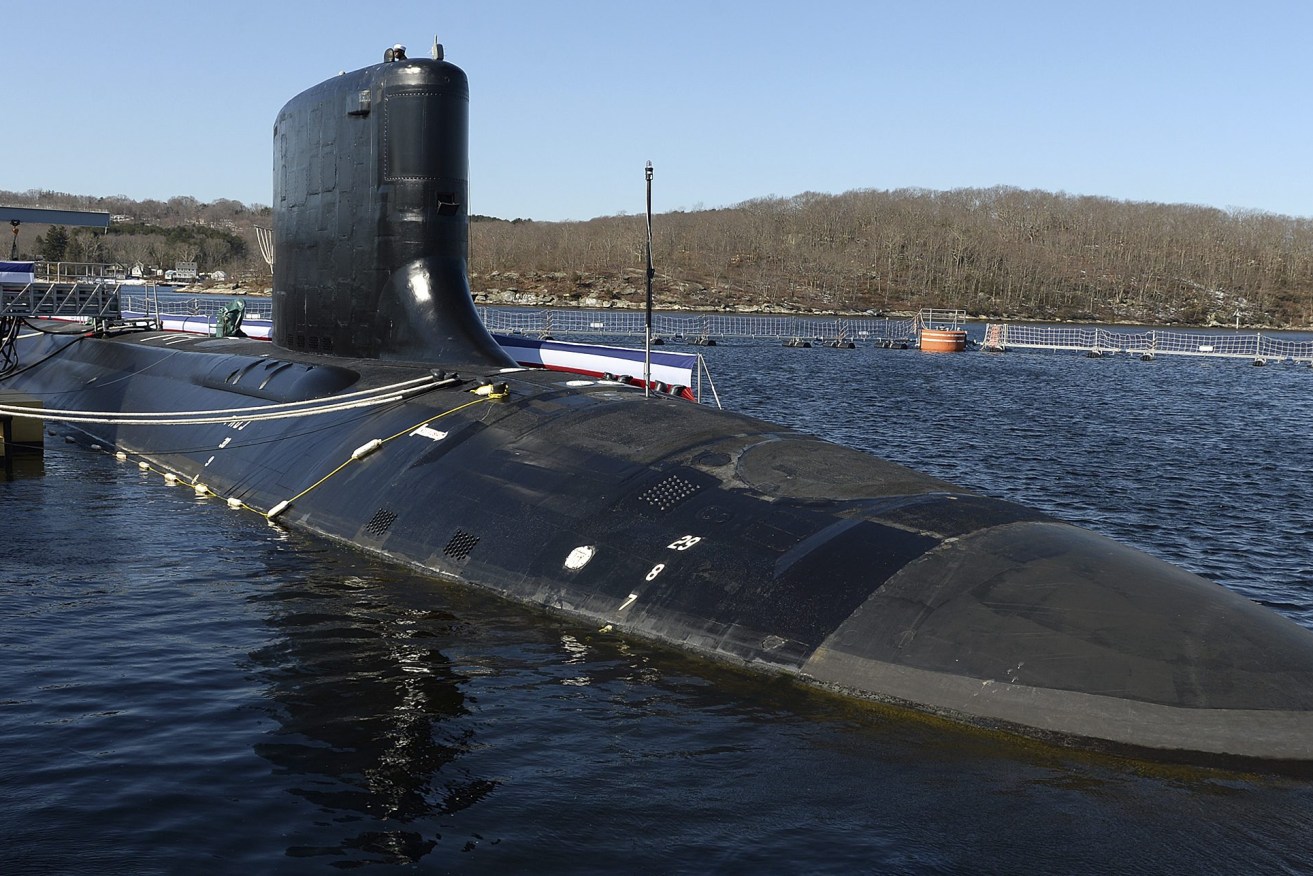  The Virginia-class fast attack submarine USS Colorado (SSN 788) is seen before at the commissioning ceremony at Naval Submarine Base New London. Australia will purchase U.S.-manufactured, Virginia-class nuclear-powered attack submarines to modernize its fleet. (Dana Jensen/The Day via AP, File)