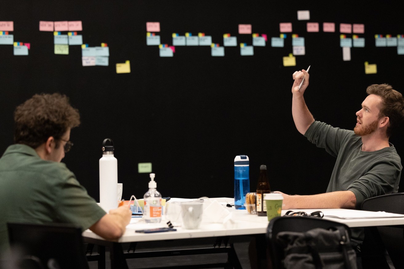 Playwright Ryan Enniss during script development for Drizzle Boy in Brisbane. The play  has premiered at the Queensland Theatre Company. (AAP Image/Supplied by Queensland Theatre Company)