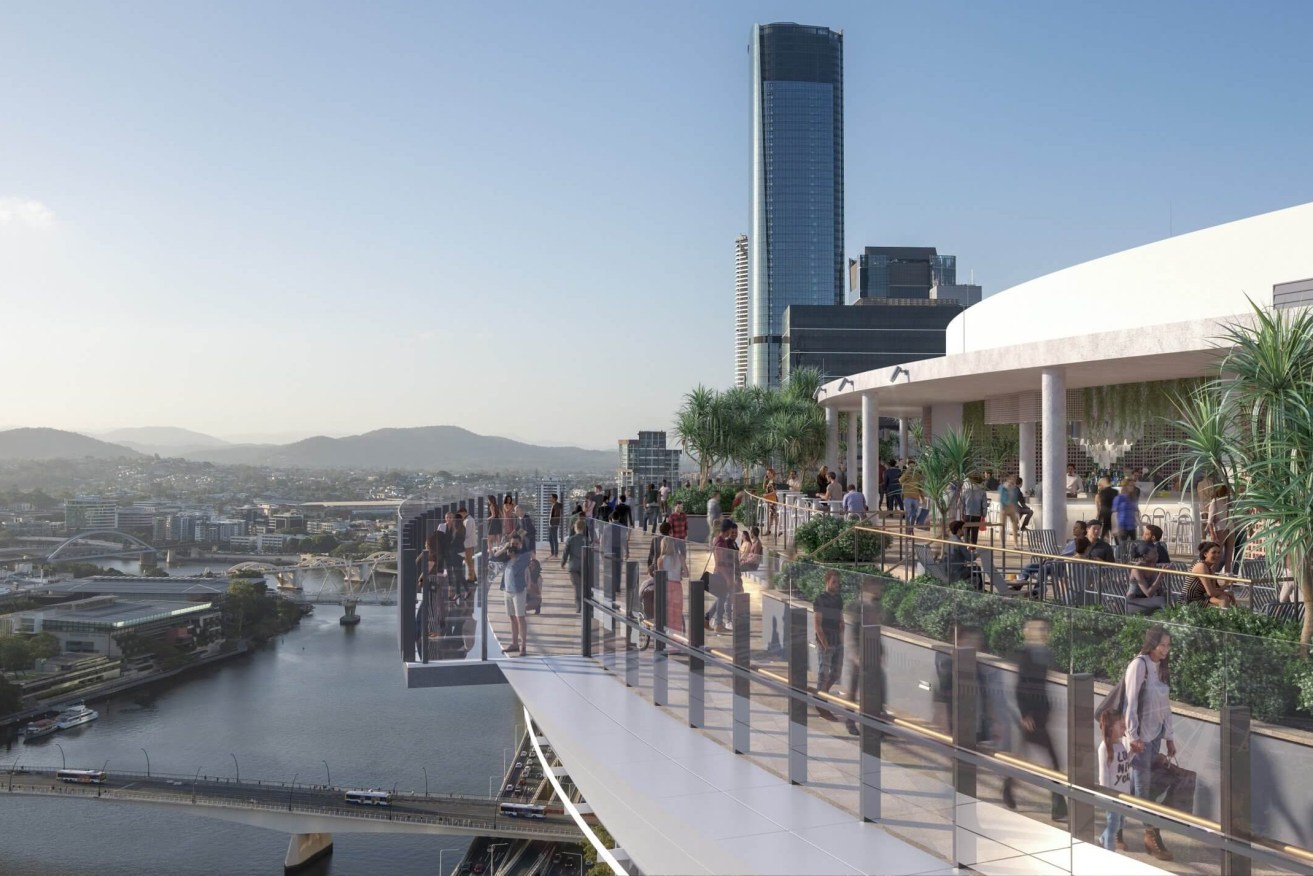 Time magazine has praised Queen's Wharf's signature Sky Deck (Image: Destination Brisbane)