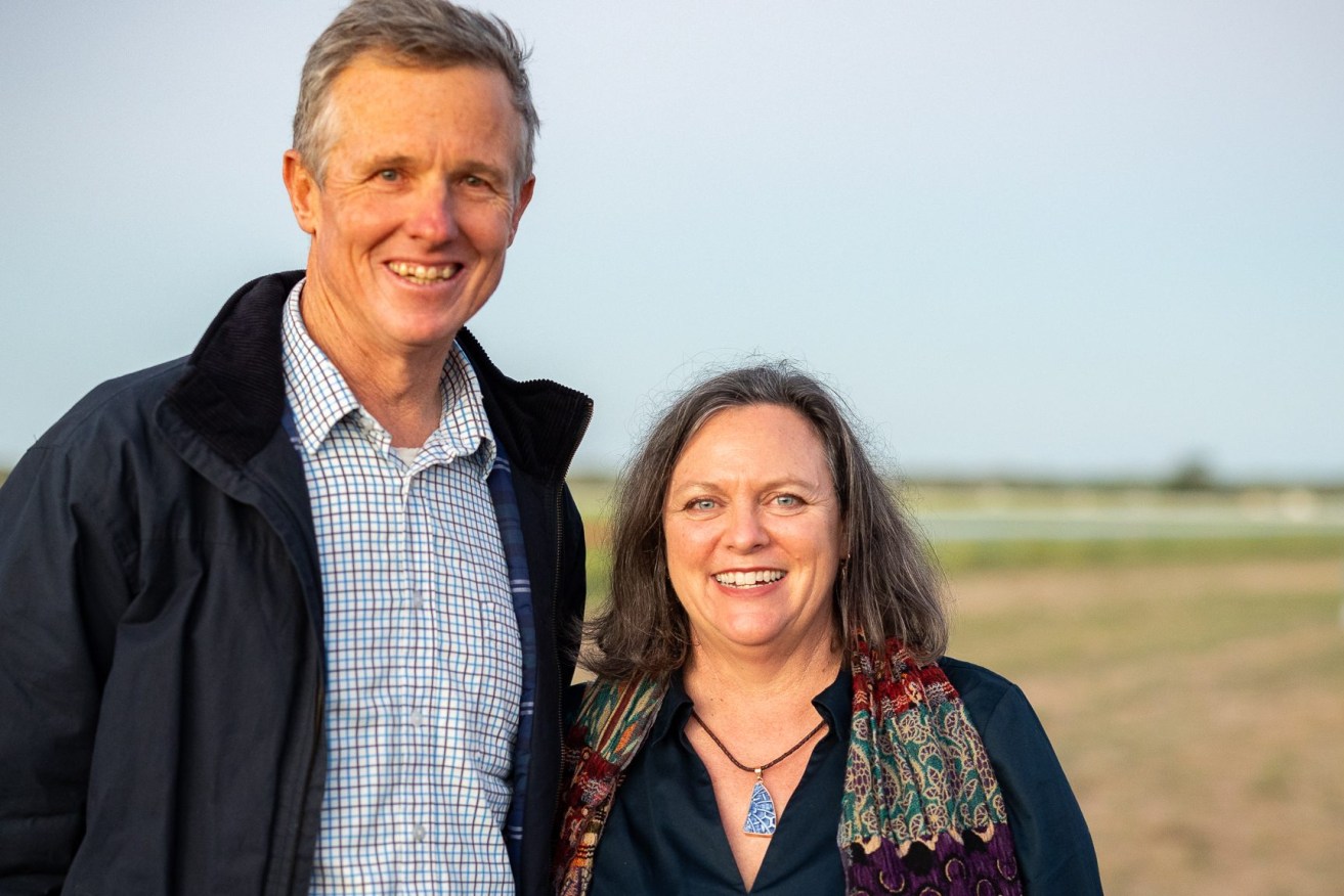 Barcaldine wool growers and now successful tourism operators, David and Genevieve Counsell. (Photo: Supplied).