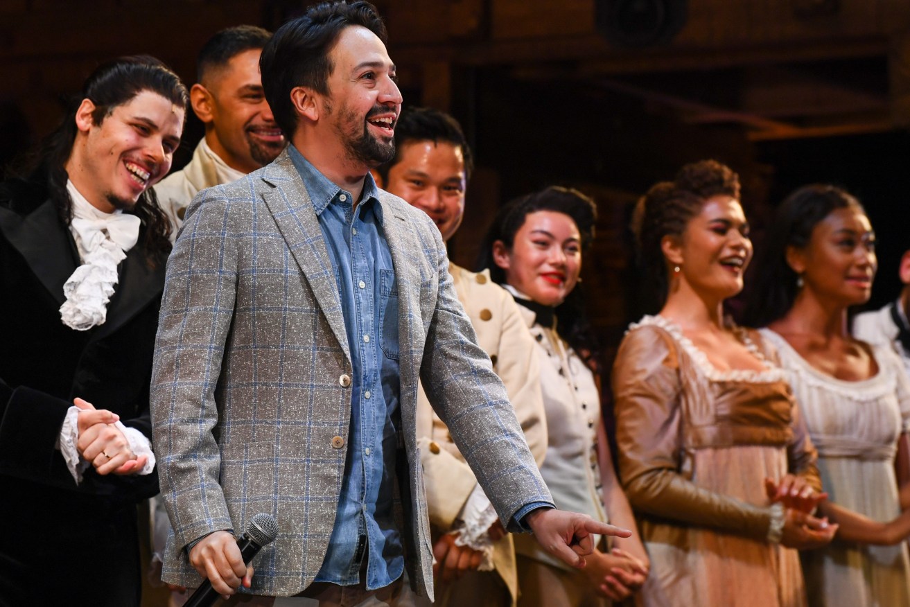Hamilton writer Lin-Manuel  Miranda joined the Brisbane cast of the Broadway super show to keep a long-held promise. (image: Supplied)