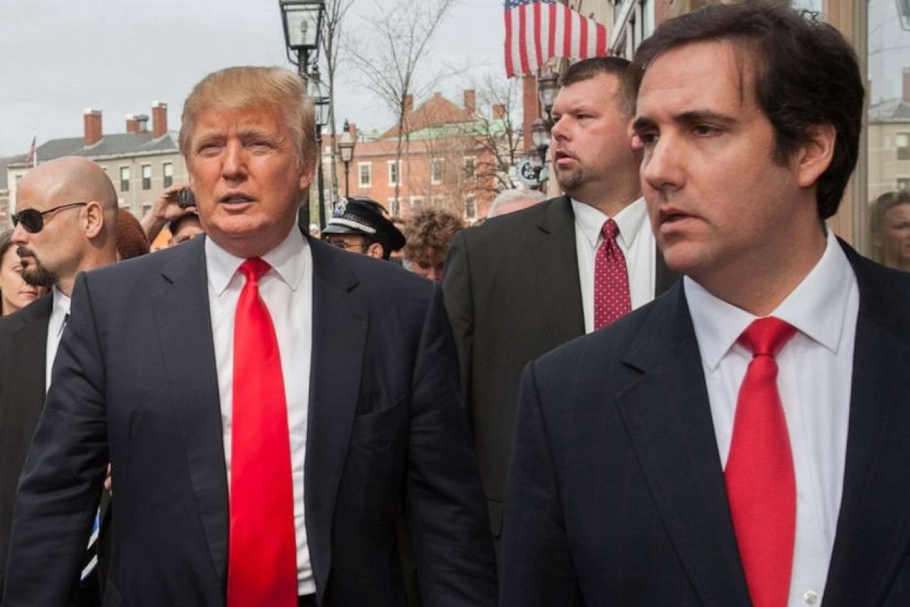 President Donald Trump and his former lawyer Michael Cohen in happier times. Trump has now sued his former confidante for $500m. (ABC News photo).