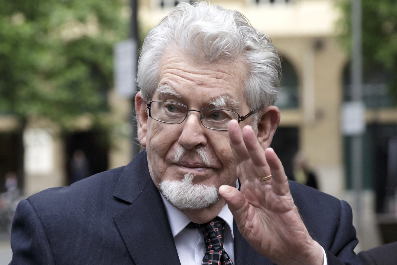 Convicted Sex offender Rolf Harris arrives at Southwark Crown Court where he was on trial for several counts of alleged indecent assault, in London, Monday May 22, 2017. (AP Photo/Tim Ireland)