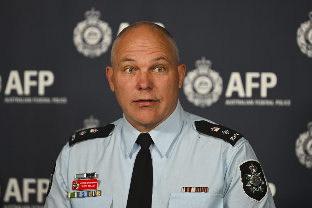 Australian Federal Police AFP Detective Superintendent Scott Moller. (AAP Image/Lukas Coch) 