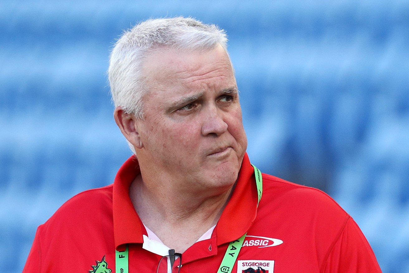 Dragons Coach Anthony Griffin has been sacked by St George with immediate effect. (AAP Image/Jason O'Brien) 