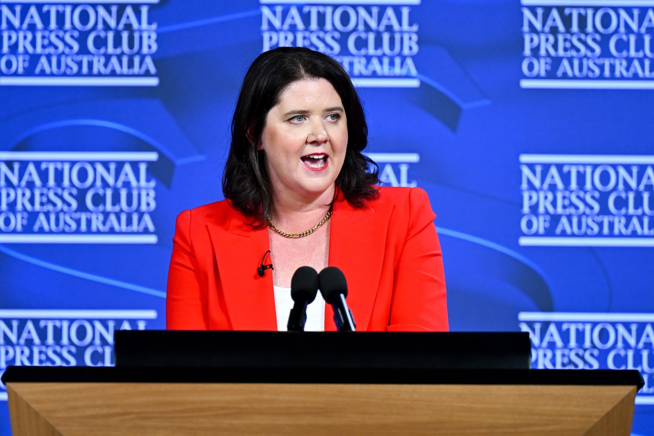 Regional Australia Institute CEO Liz Ritchie speaks at the National Press Club of Australia in Canberra, Wednesday, May 24, 2023. (AAP Image/Lukas Coch) NO ARCHIVING