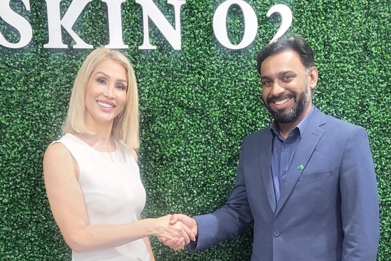 Skin O2's Alison Atia with Queensland Trade Commissioner for India Abhinav Bhatia