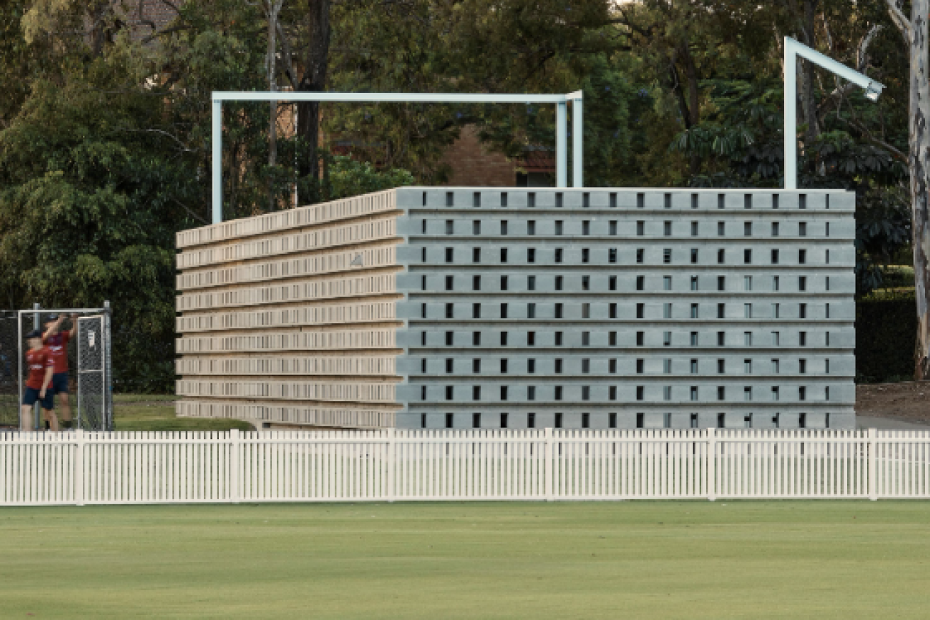 The cricket maintenance shed that won at the Queensland Architecture awards (Photo: David Chatfield)