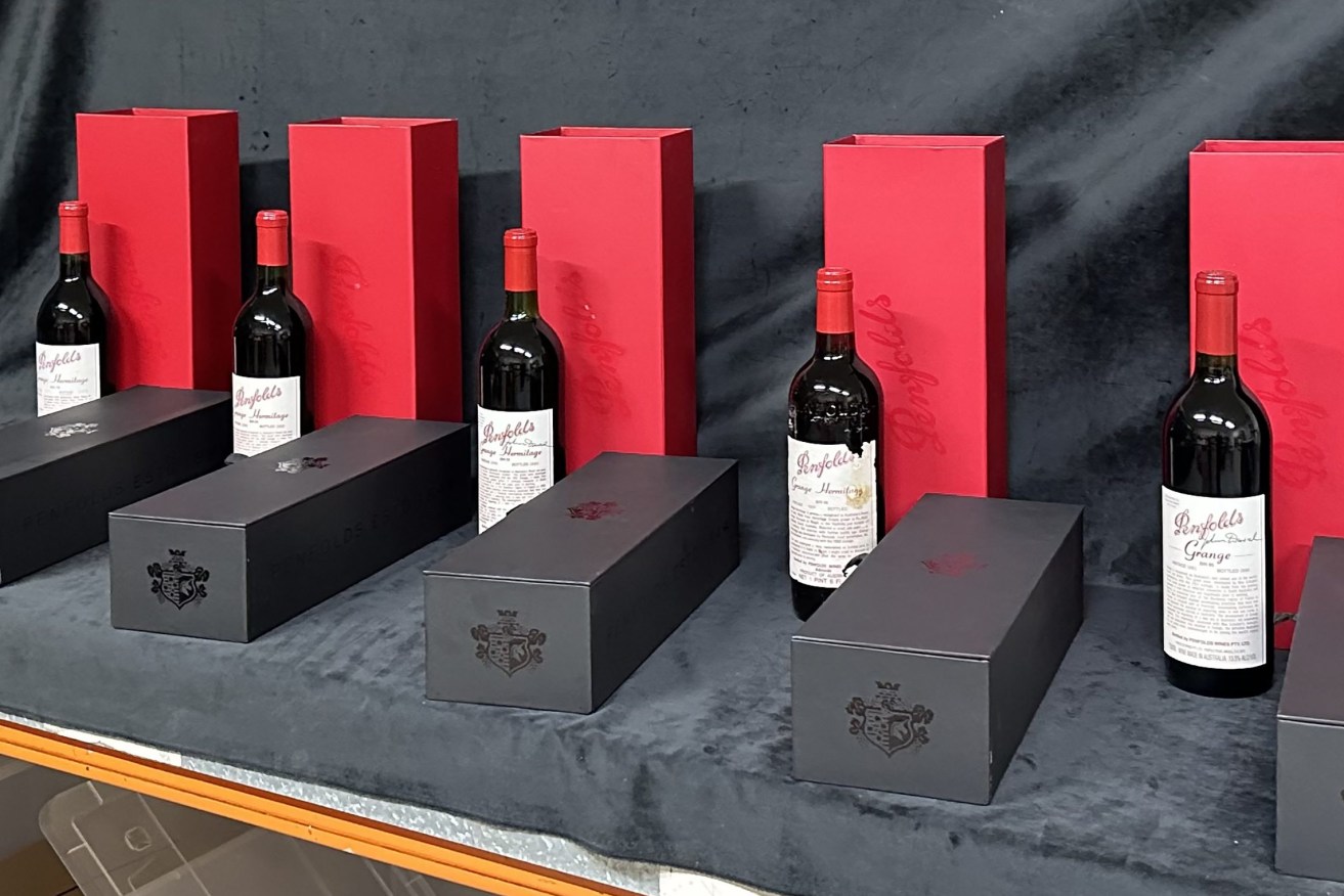 A collection of Penfolds Grange which is up for auction online. (AAP Image/Supplied by Lloyds Auctions) 