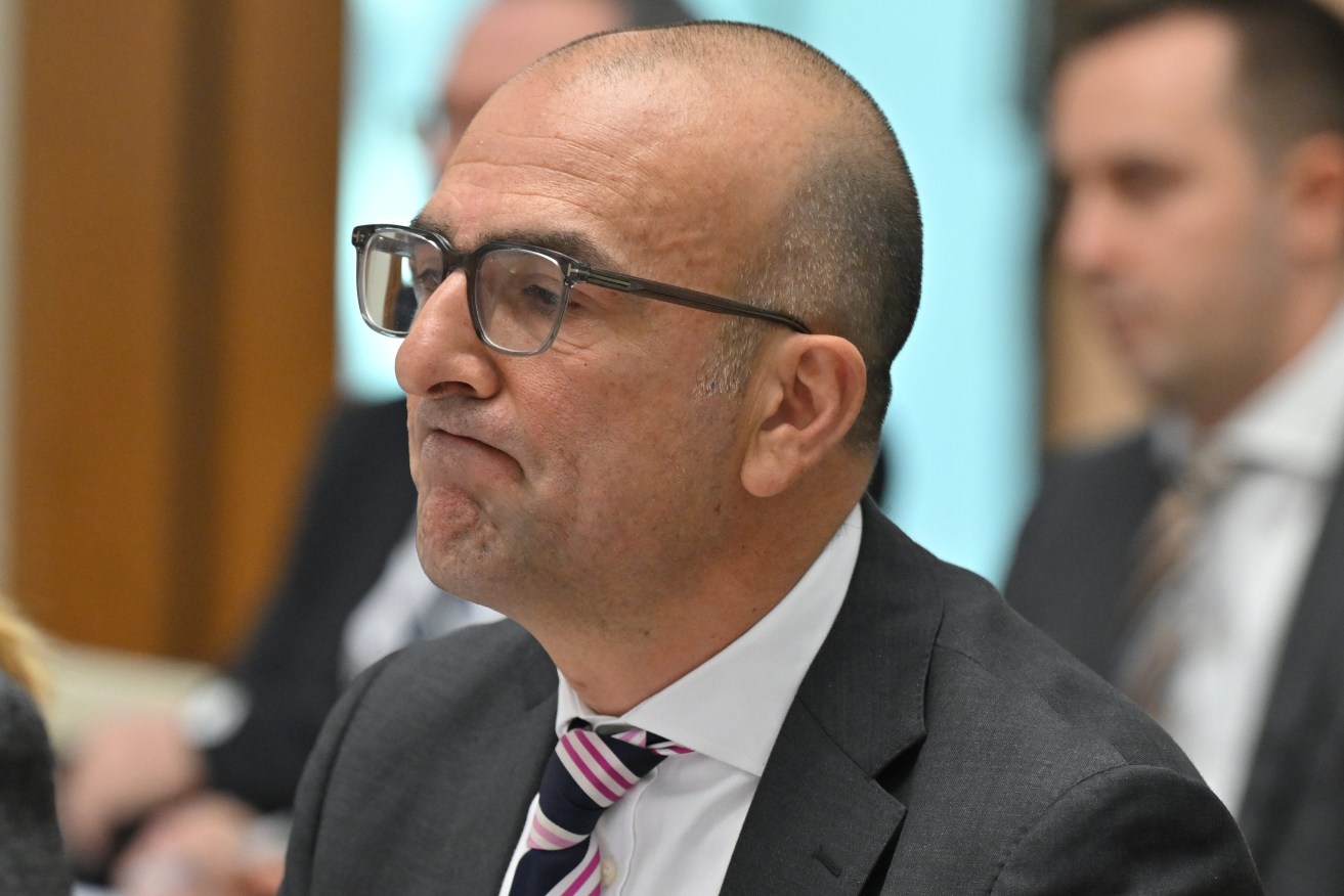 EY Regional Managing Partner and CEO, Oceania David Larocca during a Federal parliament committee hearing on the management and assurance of integrity by consultancy services. (AAP Image/Mick Tsikas)