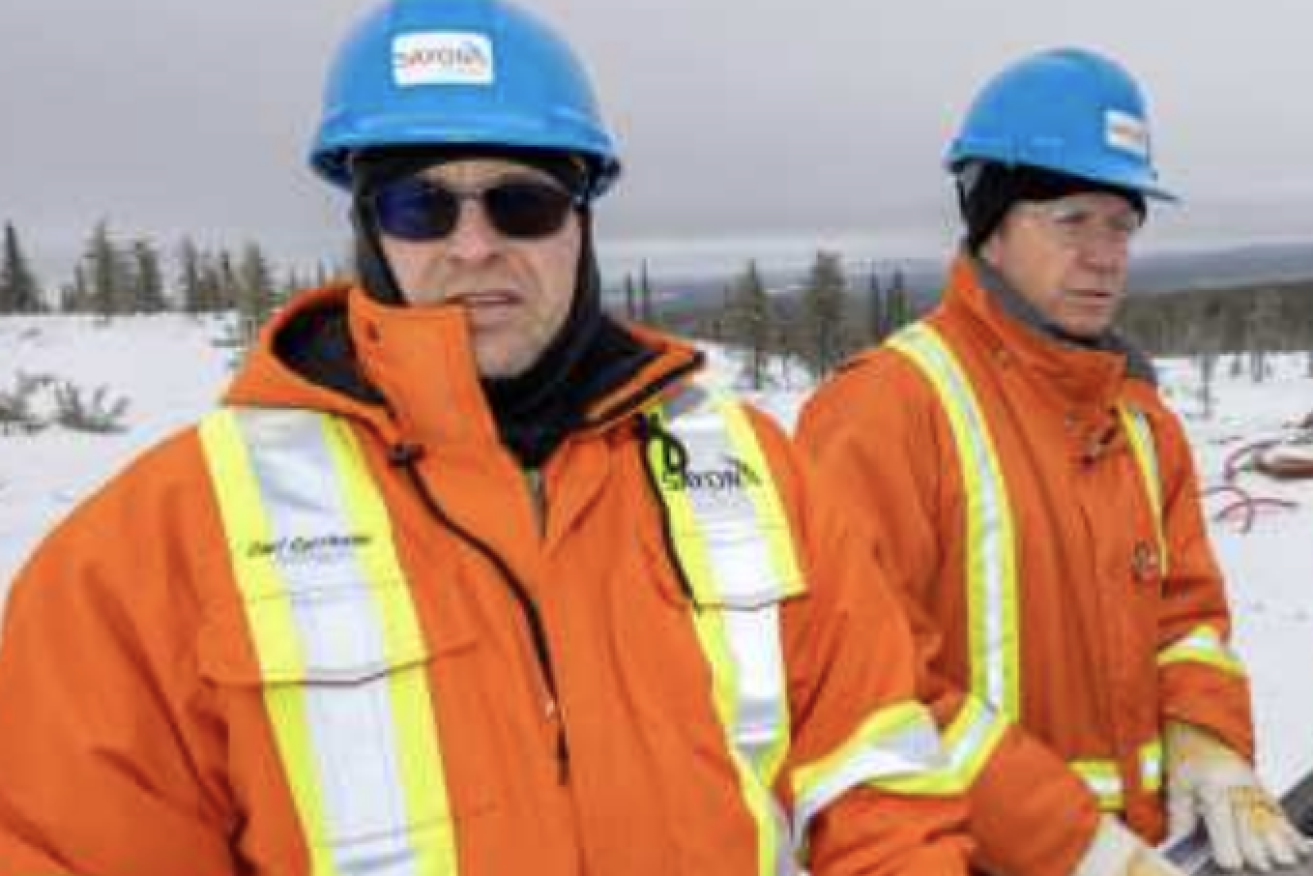 Sayona executives visiting the company's site in Qebec, Canada. (Image: Sayona)