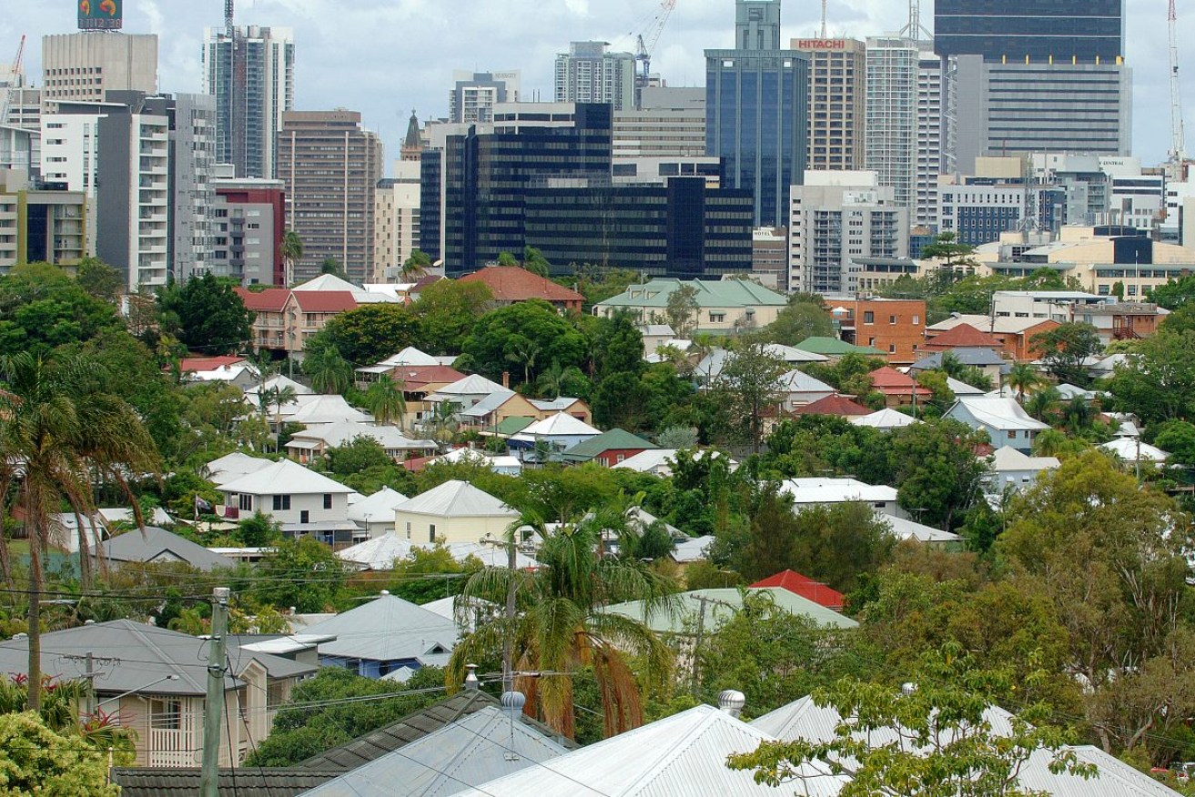 Brisbane suburban housing near the city. (AAP Image/Dave Hunt, file)