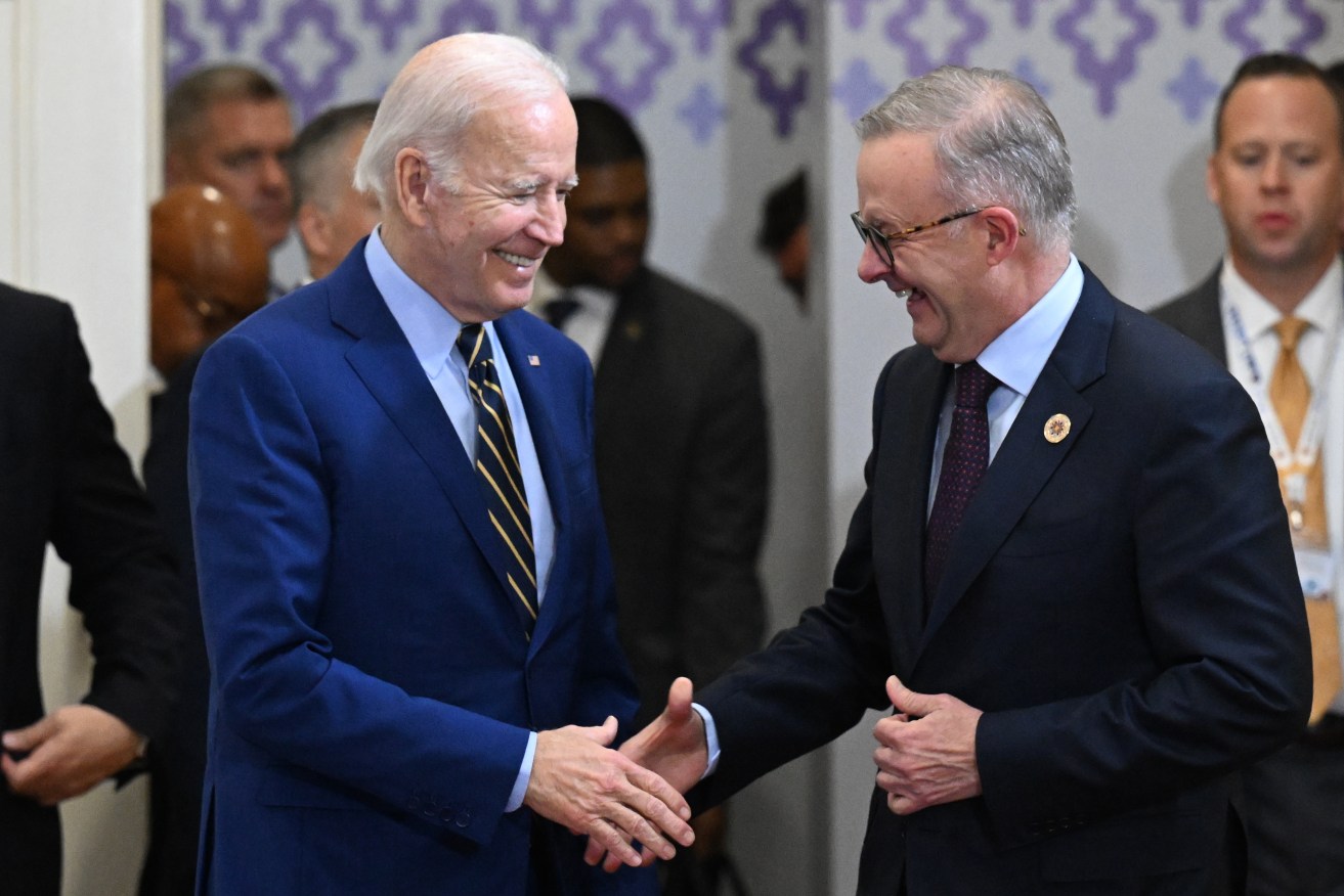 United States President Joe Biden and Australia’s Prime Minister Anthony Albanese at the ASEAN Summit earlier this year. (AAP Image/Mick Tsikas) 