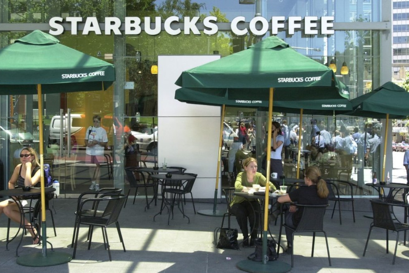 Exterior of Starbucks Coffee shop in Park Street, Sydney.
(AAP PHOTO/Dean Lewins).