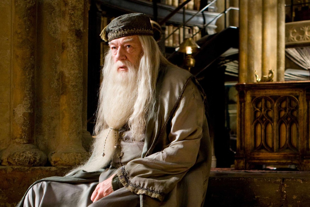 In this film publicity image released by Warner Bros., Michael Gambon portrays Albus Dumbledore in  "Harry Potter and the Half-Blood Prince." (AP Photo/Warner Bros., Jaap Buitendjik) 