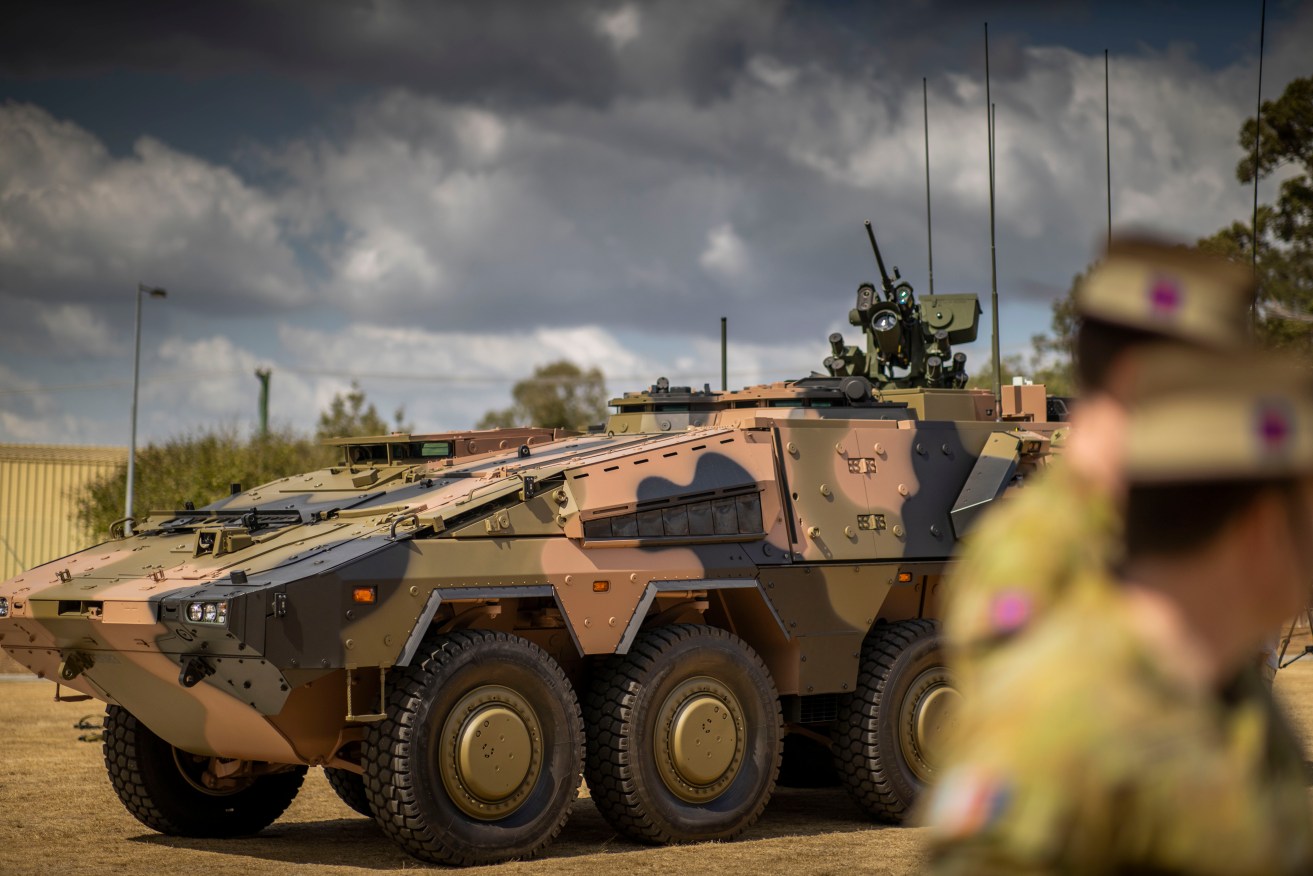 The Launch of the new Combat Reconnaissance Vehicles Boxer Vehicle Land 400, Phase 2 for the Australian Defence Force at Gallipoli Barracks in, Brisbane, Tuesday, September 24, 2019. (AAP Image/Glenn Hunt) 