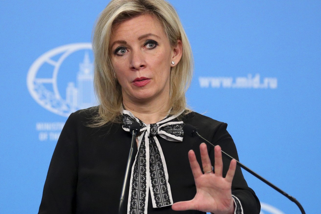  Russian Foreign Ministry spokeswoman Maria Zakharova speaking during the briefing about foreign policy in Moscow (Russian Foreign Ministry Press Service via AP, File)